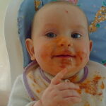 baby signing messy eating weaning baby