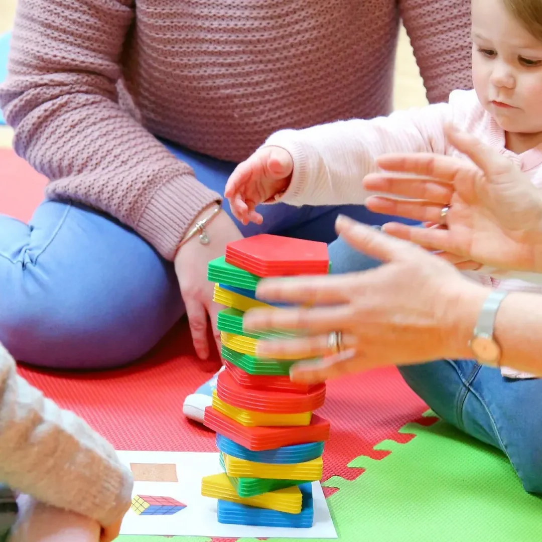 stacking shapes at Baby College