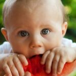 baby with watermelon