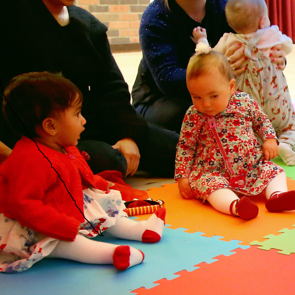 Making friends at Baby College